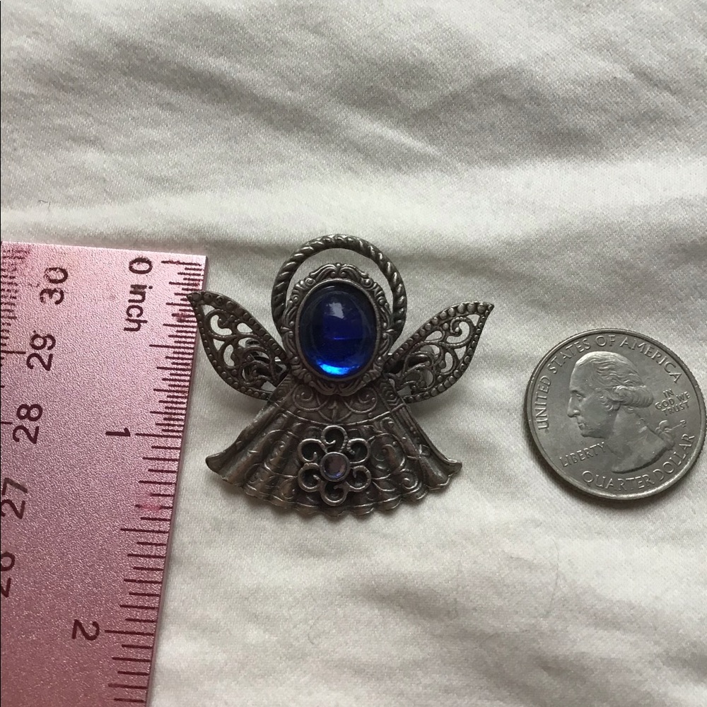 Vintage signed angel brooch